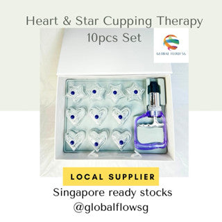 Hearts & Stars Cupping Therapy Cups 10 pcs Set