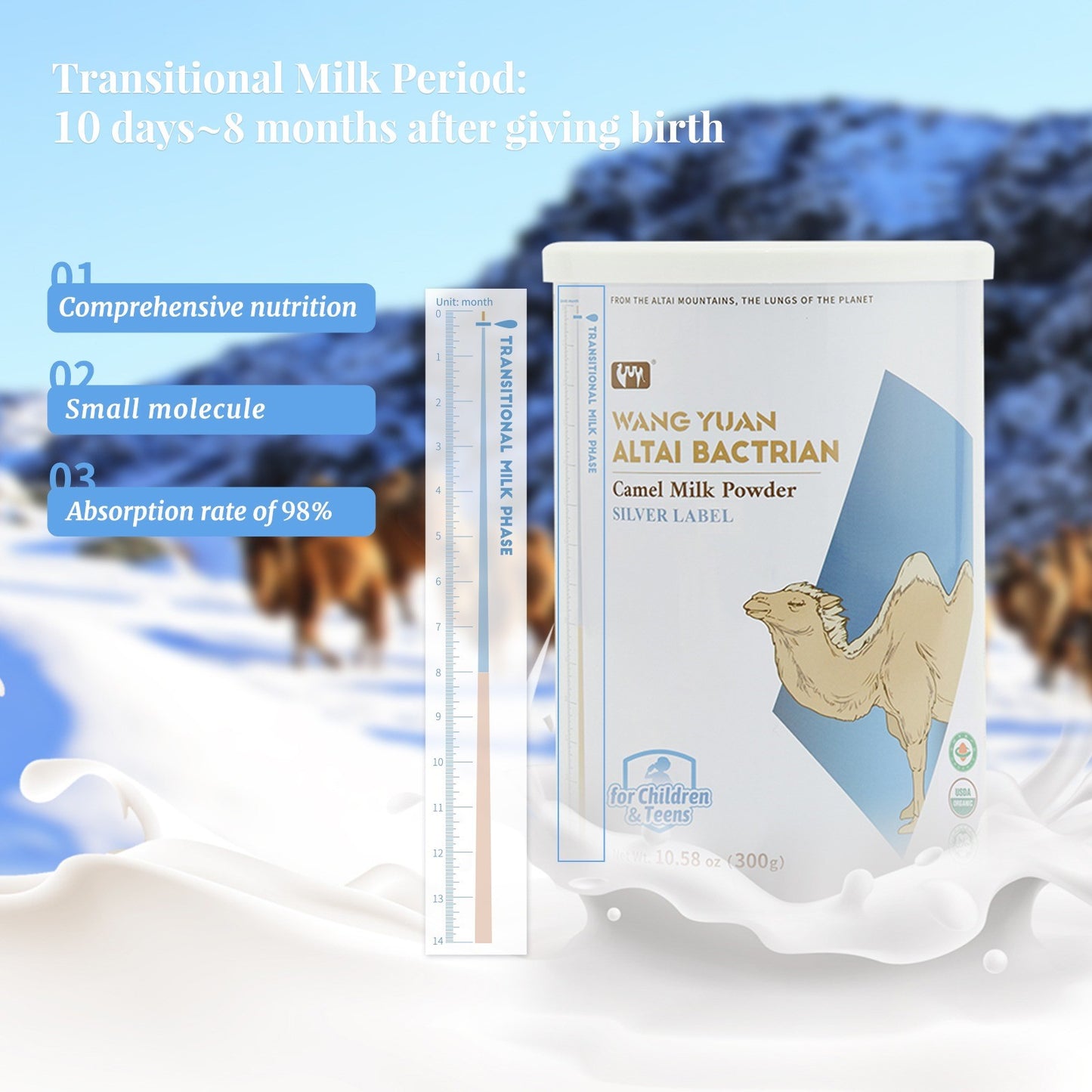 WANG YUAN Altai Bactrian Camel Milk Powder – Silver Label